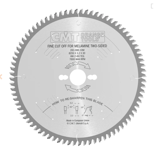 CMT 283.108.14M,13'' + 25/32'',Industrial Fine Cut-Off Circular Saw Blades For Two-Sided Melamine