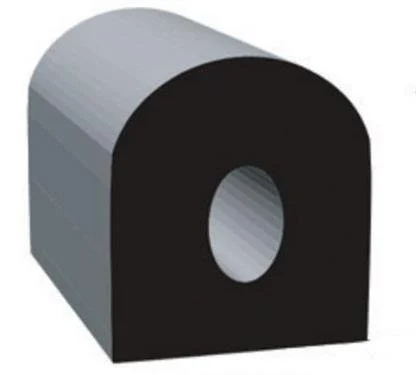 Clean Seal 1/2″ x 1/2″ Non-Ribbed D Seal With Tape – Black