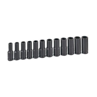 Grey Pneumatic 1/2" Dr. Deep Length Magnetic Impact Set 12pc (1512MDG)