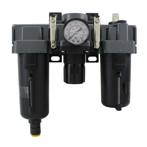 Milton™ EXELAIR™ FRL Air Filter, Regulator, and Lubricator System, 1/2" NPT, Metal Bowl, Automatic Float