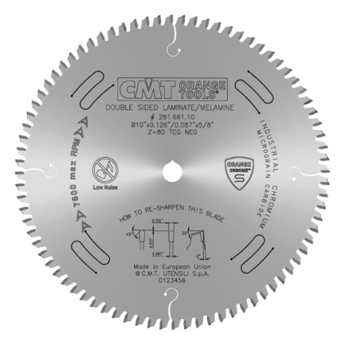 CMT 281.681.10,5'' + 63/64'',Industrial Chromed Double Sided Laminate/Melamine Blades