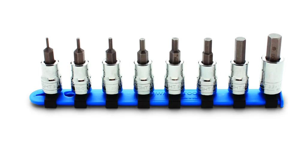 3/8″ Drive 8 Piece Set – Hex Bit Sockets w/Standard Metric Bit, 2mm – 10mm
