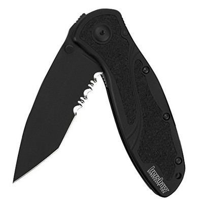 Kershaw Blur Tanto Black Serrated Knife (1670TBLKST)