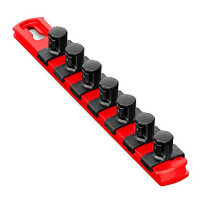 Ernst Red-1/2" 8” Socket Organizer w/7 Twist Lock Clips (8412)