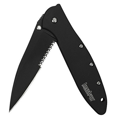 Kershaw Black Serrated Leek Pocket Knife (1660CKTST)