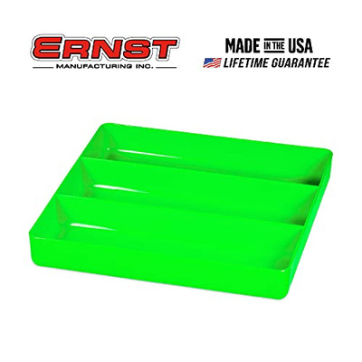 Ernst 5024 10.5 x 10.5" 3 Compartment Tool Organizer Tray - Green