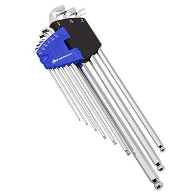 Powerbuilt 9-Piece SAE Stubby Long Arm Ball End Hex Key Set (240099)