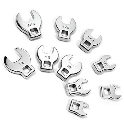 Powerbuilt 10-Piece 3/8" Drive SAE & Metric Crowfoot Wrench Set (640830)