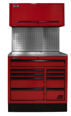 Homak 41 Inch CTS Set with Tool Board Back Splash, Red (RDCTS41002)