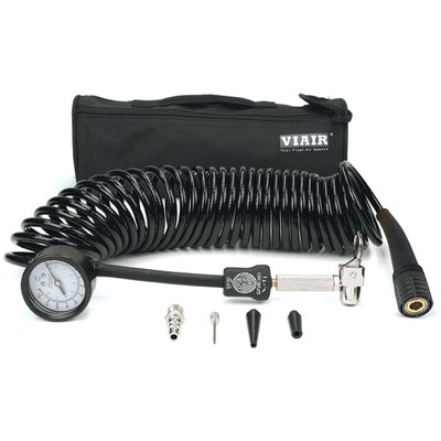 VIAIR 5-in-1 Deflator/Inflator Kit 25 Ft Inside Braided Coil Hose (00027)