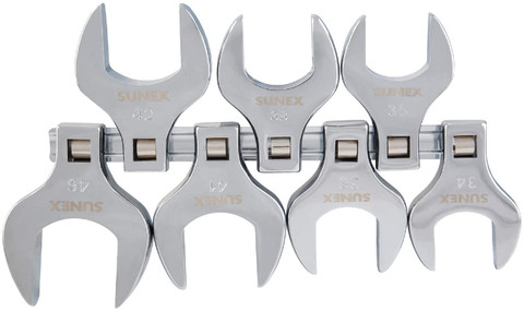 Sunex 7 Piece 1/2" Dr. Metric Jumbo Crowfoot Wrench Set (9740A)