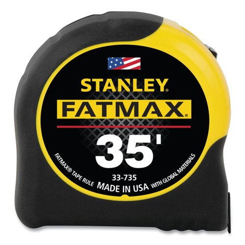 StanleyFatMax Classic Tape Measure, 1-1/4 in W x 35 ft L, SAE, Black/Yellow Case