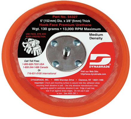 Dynabrade 6" Hook & Loop Disc Pad 3/8" Medium (54327)