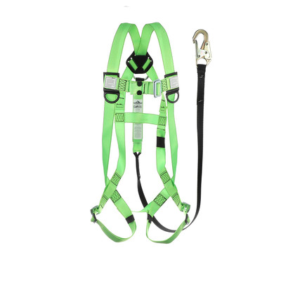 PeakWorks V8252366 Safety Harness Fall Protection Lanyard Kit, Green