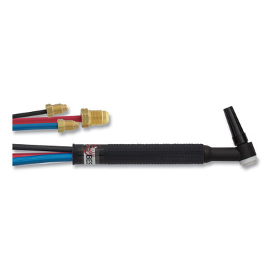 Opens dialog BEST WELDS 900-20-25-R - 20 TIG Torch Package, Water Cooled, 250 A, Rigid Head, 25ft Cable, Braided