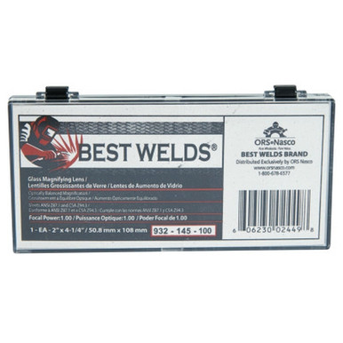 Opens dialog BEST WELDS 901-932-145-100 - 2" Glass Magnifier Plate, 2" x 4.25" 1 Diopter, Clear