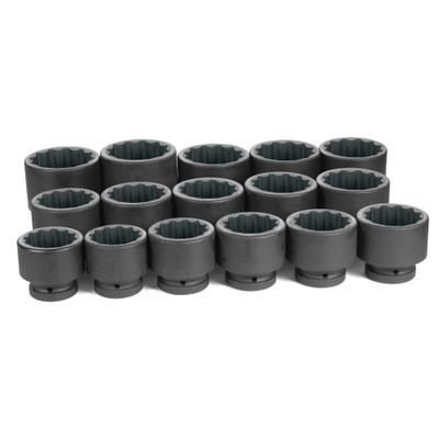 Grey Pneumatic 1" Drive Standard Length Impact Set - 12 Point (9116)