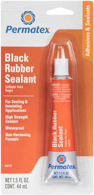 Permatex Black Rubber Sealant High-Strength Waterproof 1.5 oz Tube (80338)