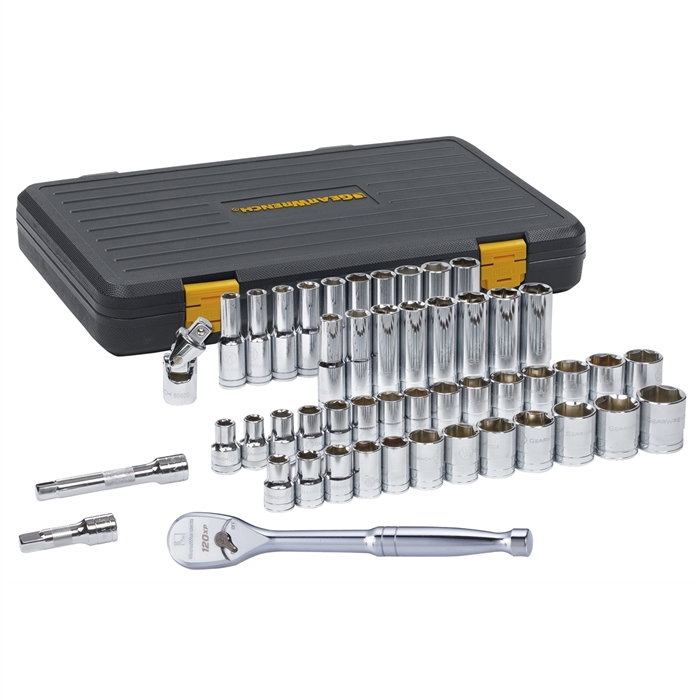 KD Tools 80700P 49 Piece 1/2" Drive SAE/Metric 6 Point Standard and Deep Socket Set