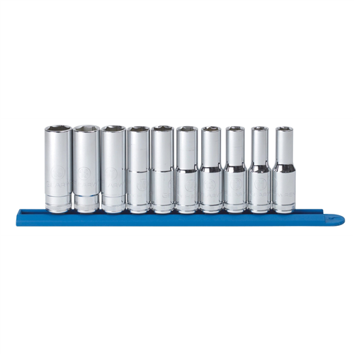 KD Tools 80704 10-Piece 1/2" Drive 6 Point Deep Metric Socket Set