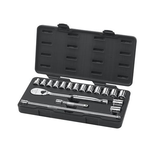 KD Tools 80708 18-Piece 1/2" Drive Metric 6 Point Socket Set