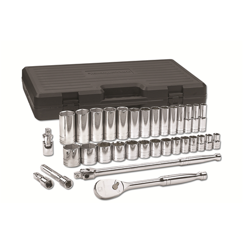 KD Tools 80715 33 Pc. 1/2" Drive 6 Point SAE Standard and Deep Mechanics Tool Set