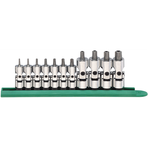 KD Tools 81052 11 Piece 1/4" and 3/8" Drive Universal Stubby Socket Set