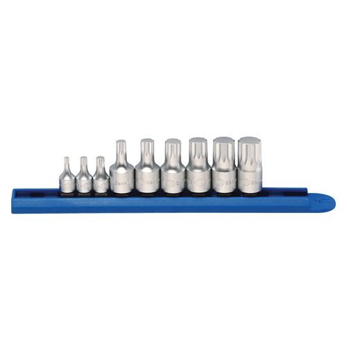 KD Tools 81100 9-Piece 1/4" and 3/8" Drive Stubby Triple Square Bit