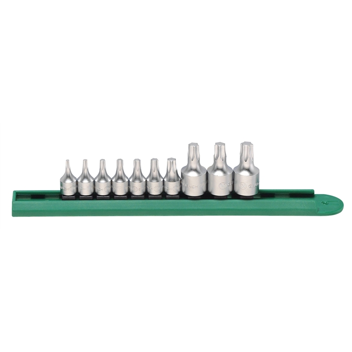 KD Tools 81196 10-Piece 1/4" and 3/8" Drive Stubby Torx Bit Driver Set