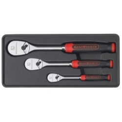KD Tools 81207F GearWrench 3-Piece 84-Tooth Ratchet Set with Cushion Grip Handles