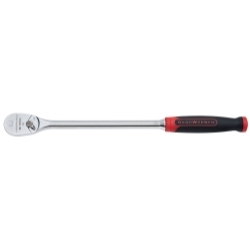KD Tools 81265 3/8 in. Drive 84-Tooth Full Polish Long Handle Ratchet - Cushion Grip Handle