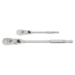 KD Tools 81274 2-Piece 1/4 in. And 3/8 in. Full Polish Locking Flex Head Ratchet