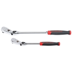 KD Tools 81275 2-Piece 1/4 in. And 3/8 in. Cushion Grip Locking Flex Head Ratchet