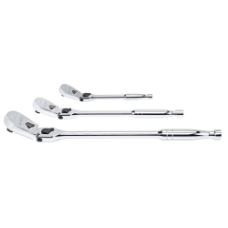 KD Tools 81276 3 Piece 1/4", 3/8", and 1/2" Locking Flex Head Ratchet Set