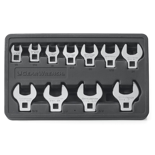 KD Tools 81908 11-Piece 3/8" Drive SAE Crowfoot Wrench Set