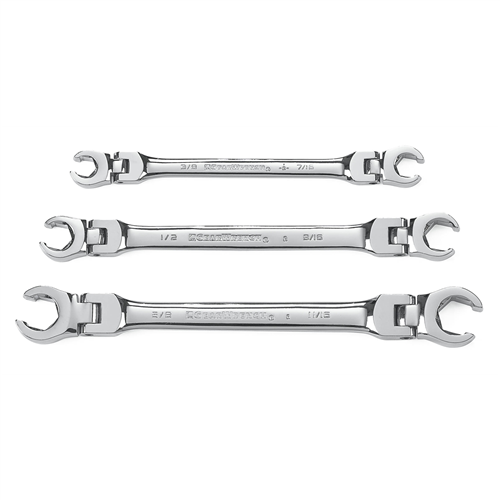 KD Tools 81914 3 Piece SAE Flex Flare Nut Wrench Set