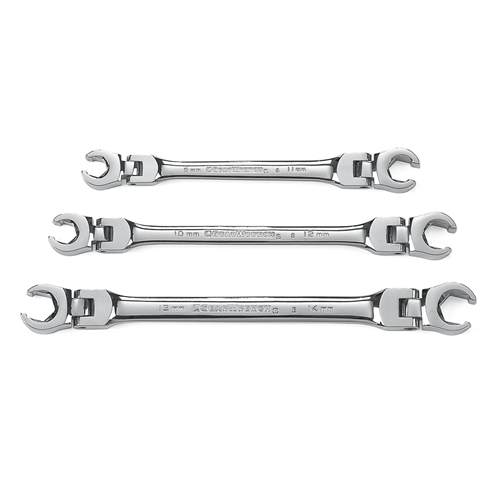 KD Tools 81915 3 Piece Metric Flex Flare Nut Wrench Set