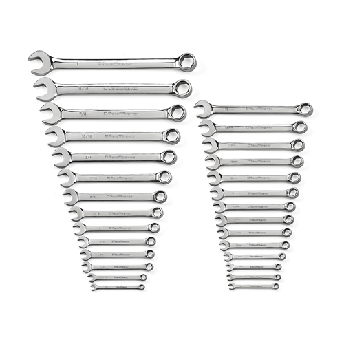 KD Tools 81923 28-Piece 6-Point SAE/Metric Full Polish Combination Wrench Set