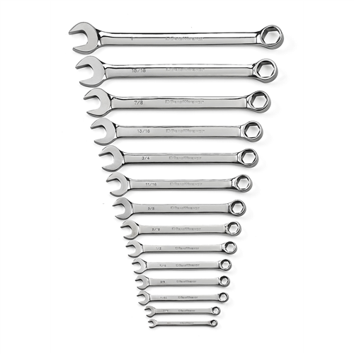 KD Tools 81924 14-Piece 6-Point SAE Full Polish Combination Wrench Set