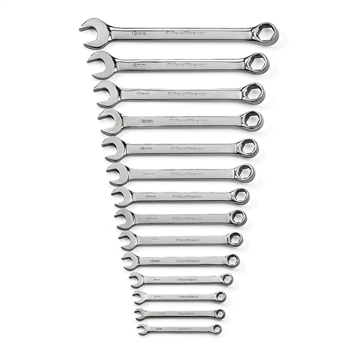 KD Tools 81925 14-Piece 6-Point Metric Full Polish Combination Wrench Set