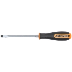 KD Tools 82685 Slotted 1/4 in.x4 in. Screwdriver with Hex Bolster (Orange)