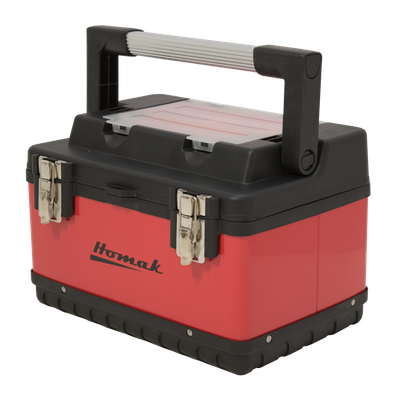 Homak 15" Red Metal Toolbox with Black Handle (RD00115004)