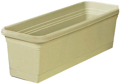 24" Olive Green Plastic Window Planter With Built-in Saucer