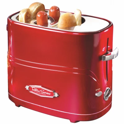 Retro Hot Dog & Bun Pop-up Toaster, Red