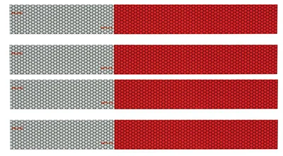 Red/silver Reflective Conspicuity Tape Kit - 12 Inch, 4 Pack
