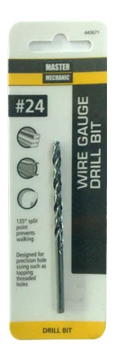 #24 3-1/8-inch Black Oxide Wire Gauge Drill Bit - Model 443671