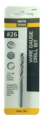#26 3-inch Black Oxide Wire Gauge Drill Bit With 135 Split Point Design