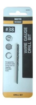#38 2-1/2-inch Black Oxide Wire Gauge Drill Bit
