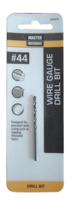 #44 2-1/8" Black Oxide Wire Gauge Drill Bit - Jobber Length