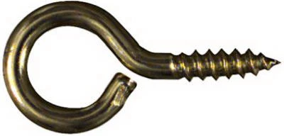 Large Brass #12 Screw Eye - 1-3/16 Inch, 5-pack